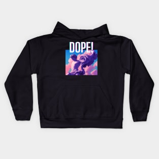 Dope! Angel Synthwave Typography Kids Hoodie